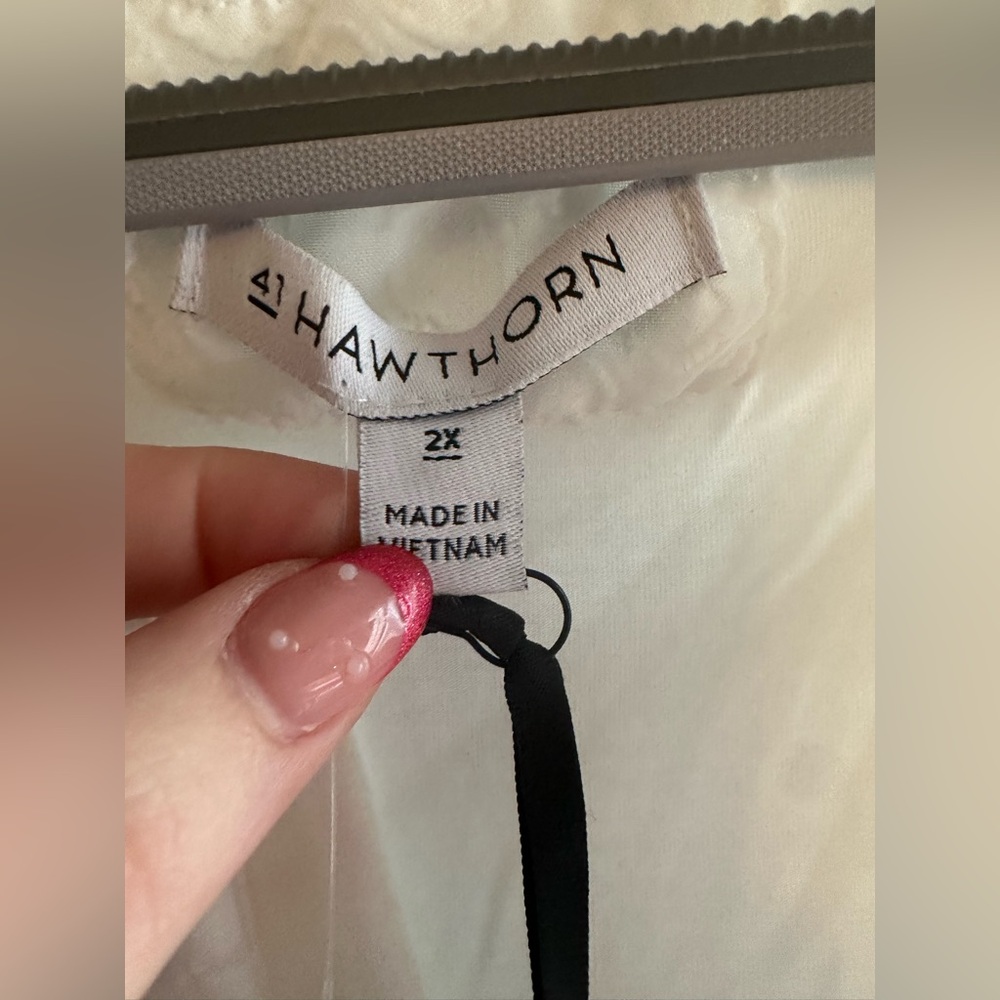 A59 NWT 41 Hawthorn | White Textured Sleeveless Blouse - Picture 5 of 8